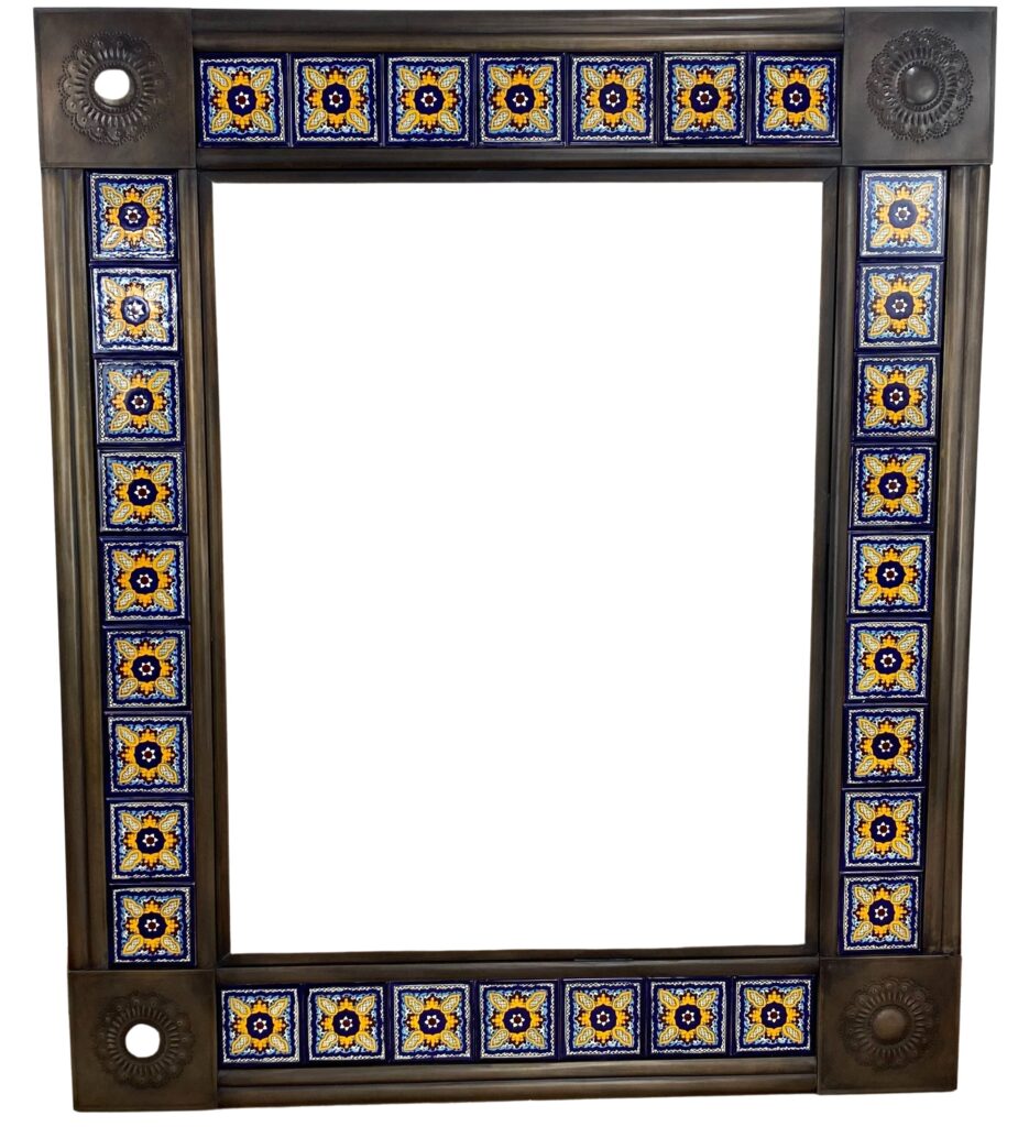 Mexican Mirror Talavera and Tin - Polanco -
