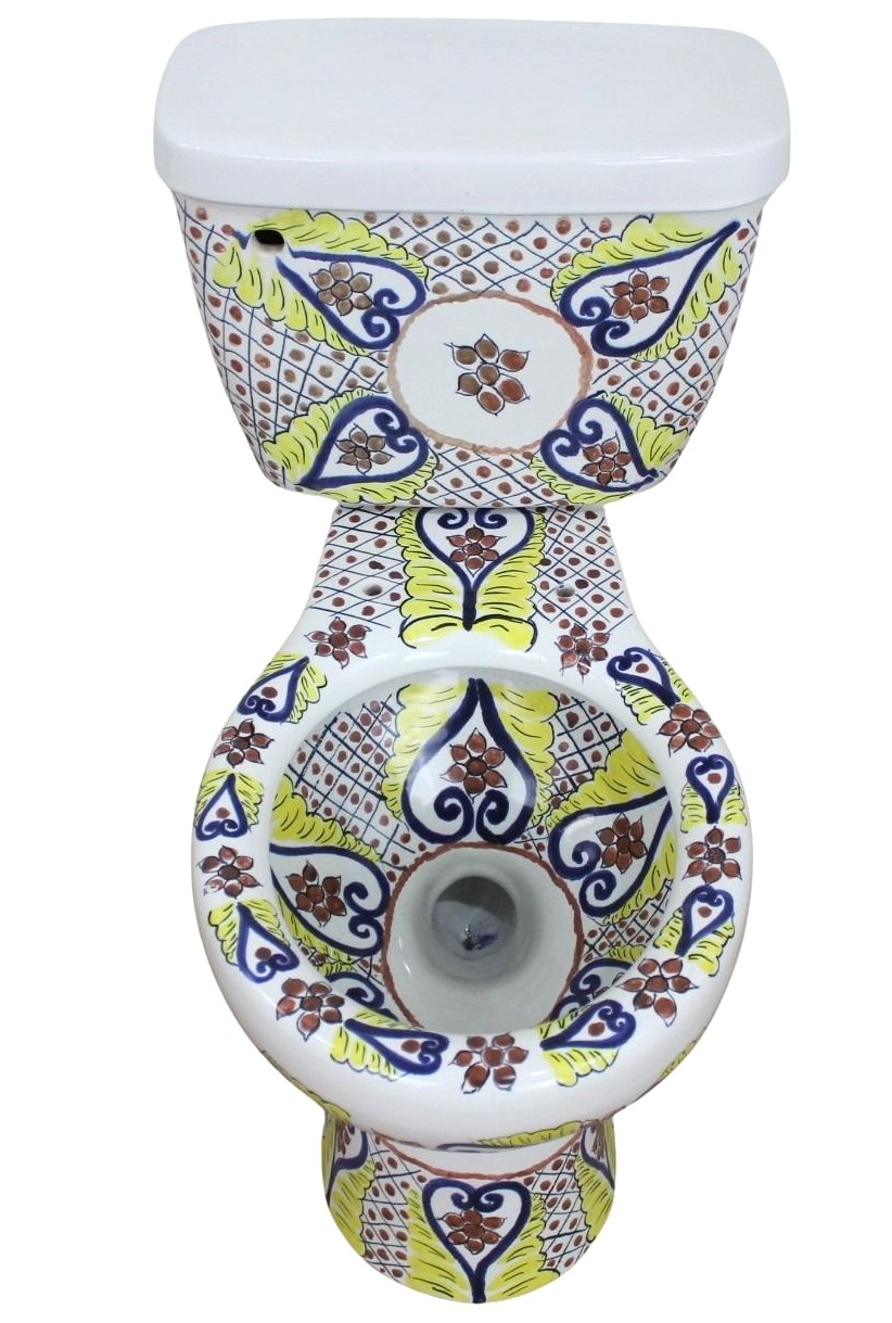 Round Mexican Talavera Toilet Pachuca