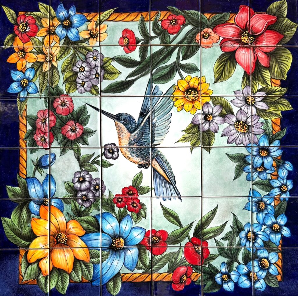 Mexican Talavera Mural Colibri 2