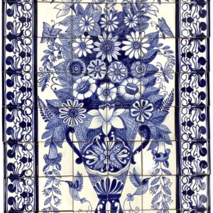 Mexican Talavera Mural Flores Azules