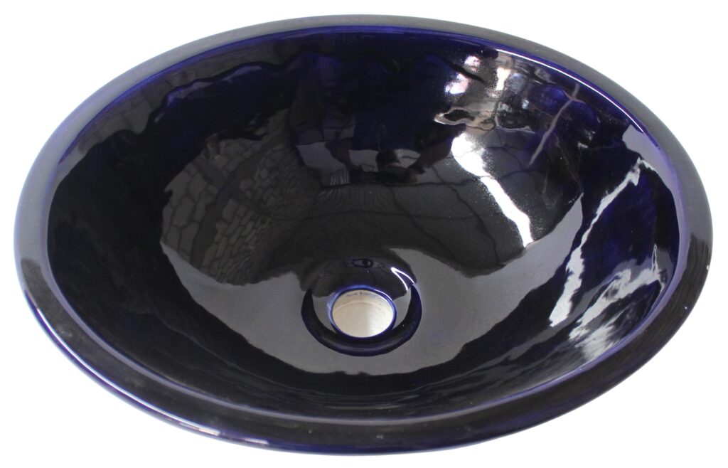 Mexican Talavera Sink Oval Cobalt Blue
