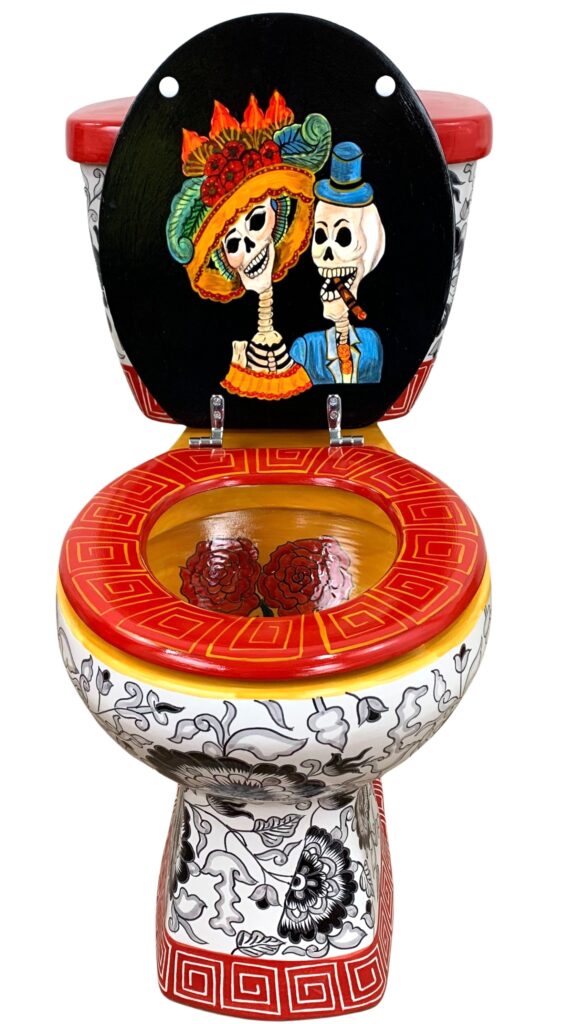 Round Mexican Talavera Toilet Zacatecas