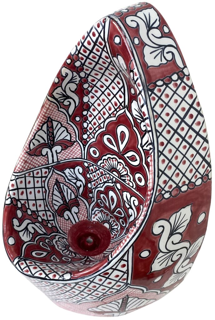 Mexican Talavera Ceramic Urinal Hand Painted Acapulco Granada