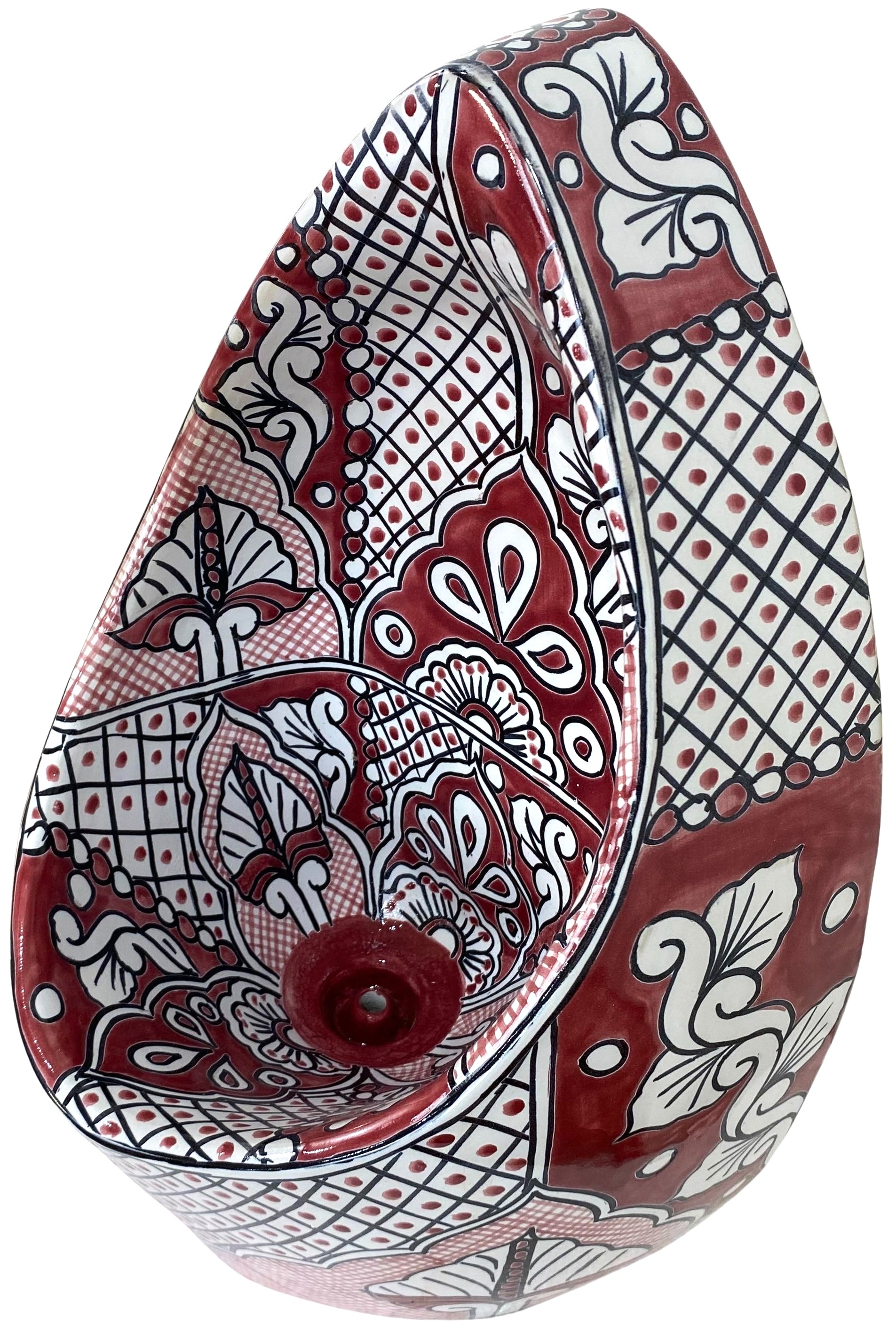 Mexican Talavera Ceramic Urinal Hand Painted Acapulco Granada