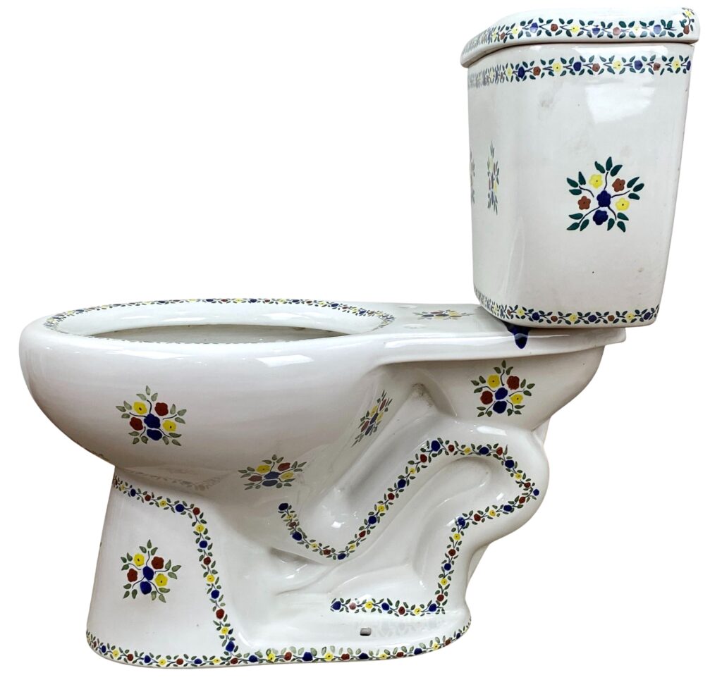 Round Mexican Talavera Toilet Flowers 5